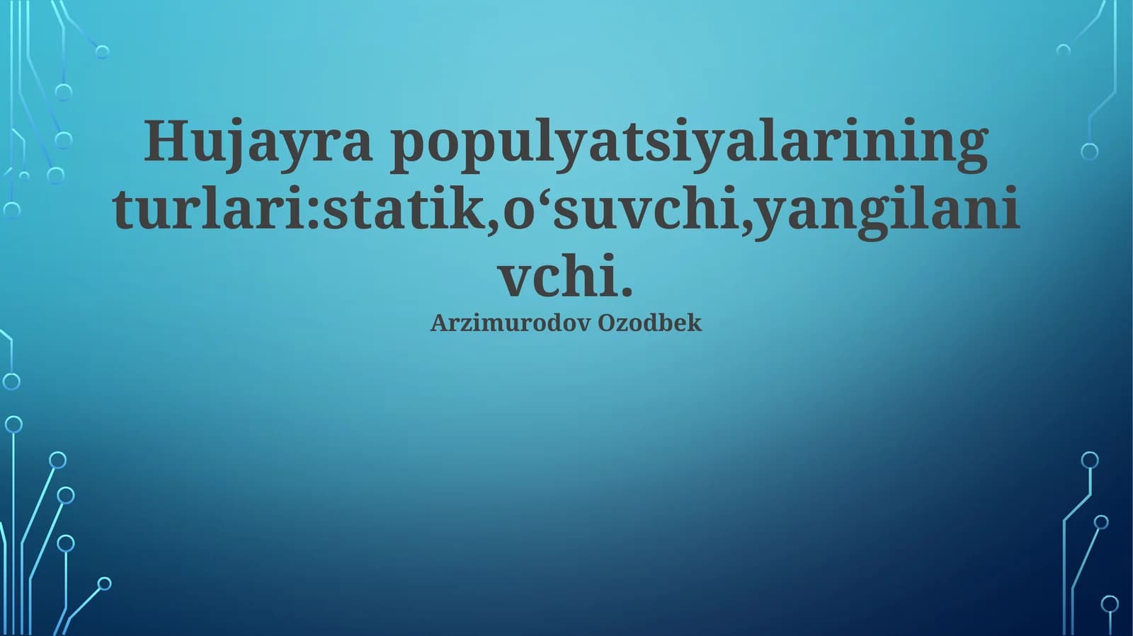 Statik Hujayra Populyatsiyalari