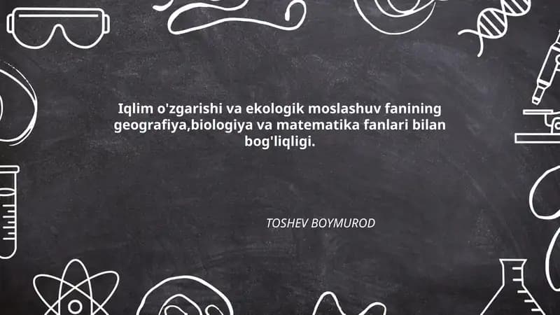 Iqlim o'zgarishi va ekologik moslashuv