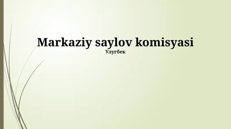 Markaziy Saylov Komissiyasi