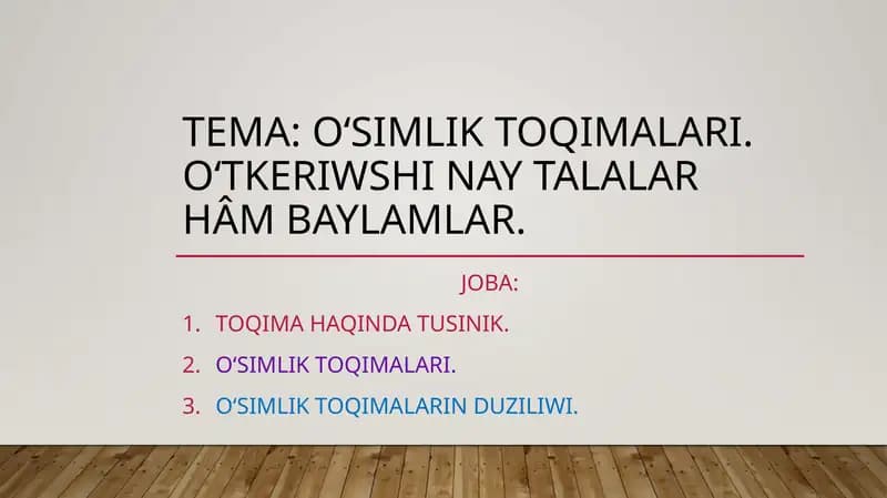 Oʻsimlik Toqımaları