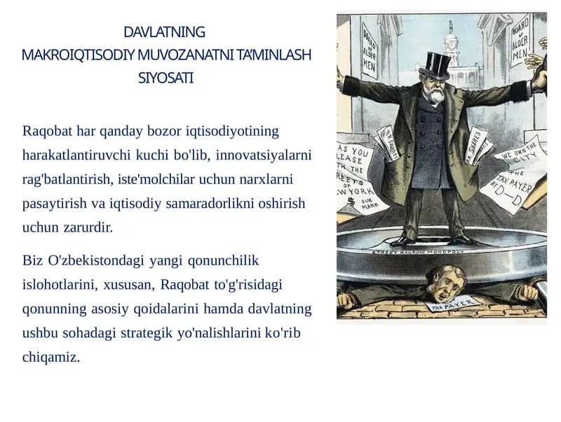 DAVLATNINGMAKROIQTISODIY MUVOZANATNITA’MINLASH SIYOSATI