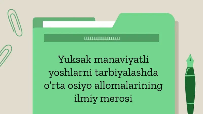 Allomalar ta'limi va tarbiyasi: tarixiy kontekst