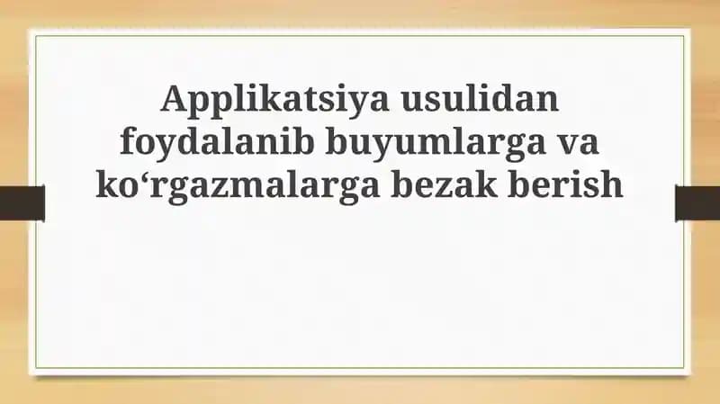 Applikatsiya Usuli