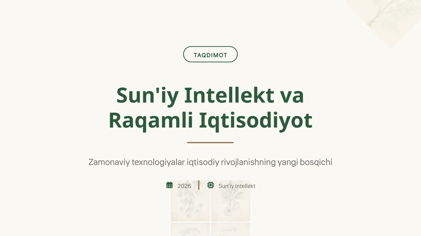 Sunʼiy intellekt va Raqamli Iqtisodiyot
