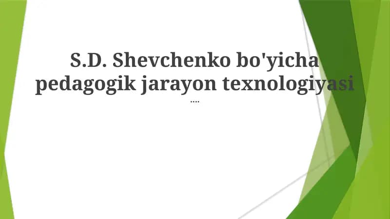 Shevchenko pedagogikasi