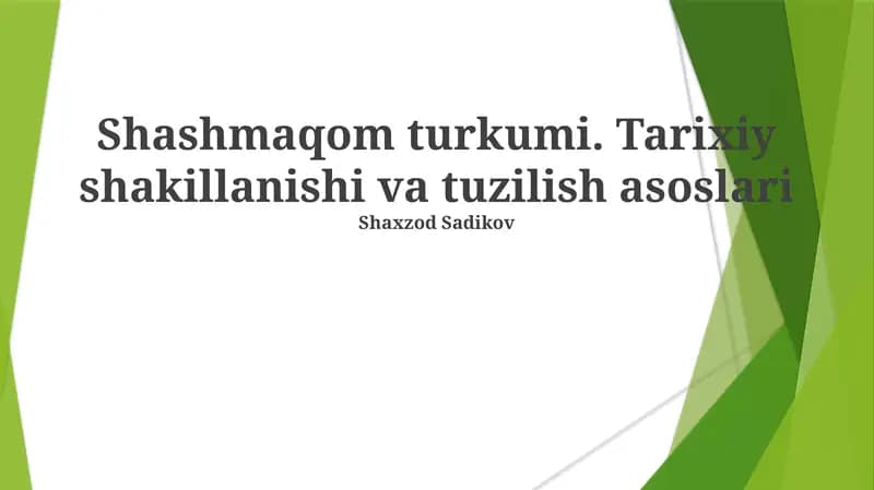 Shashmaqom turkumi
