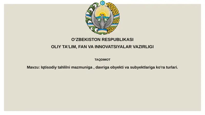 Iqtisodiy tahlil