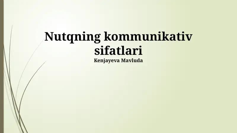 Nutqning kommunikativ sifatlari