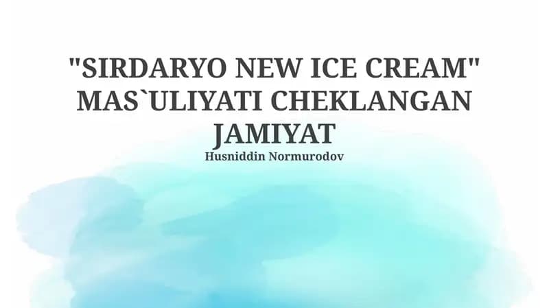 Sirdaryo New Ice Cream