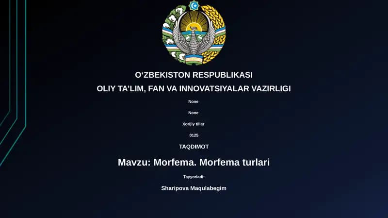 Morfema. Morfema turlari
