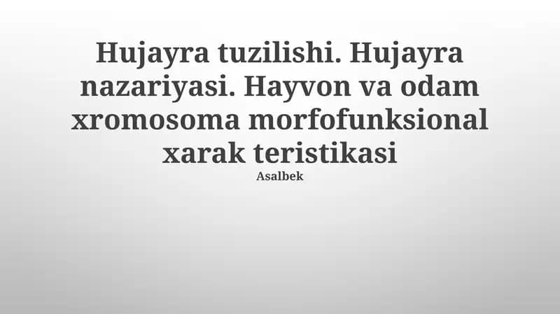 Hujayra tuzilishi