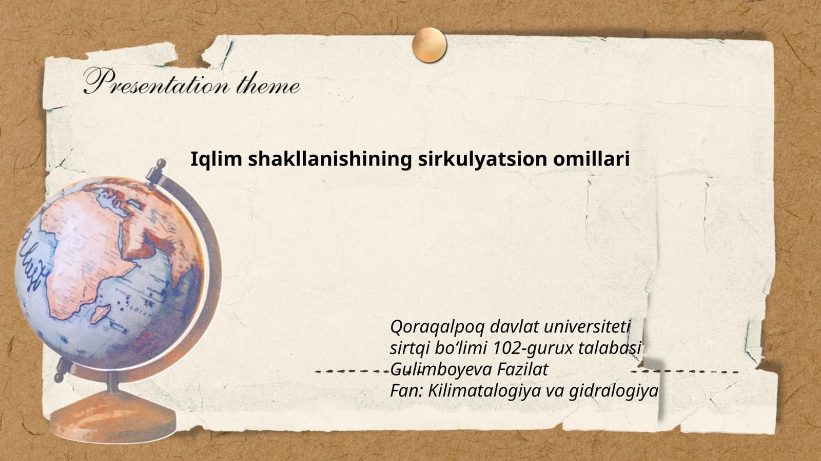 Iqlim shakllanishining sirkulyatsion omillari