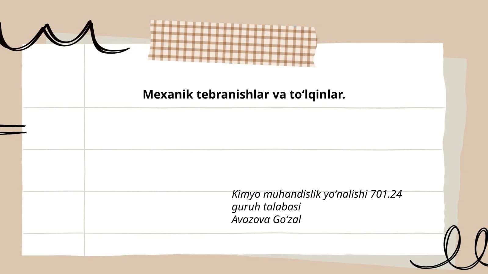 Mexanik tebranishlar va toʻlqinlar
