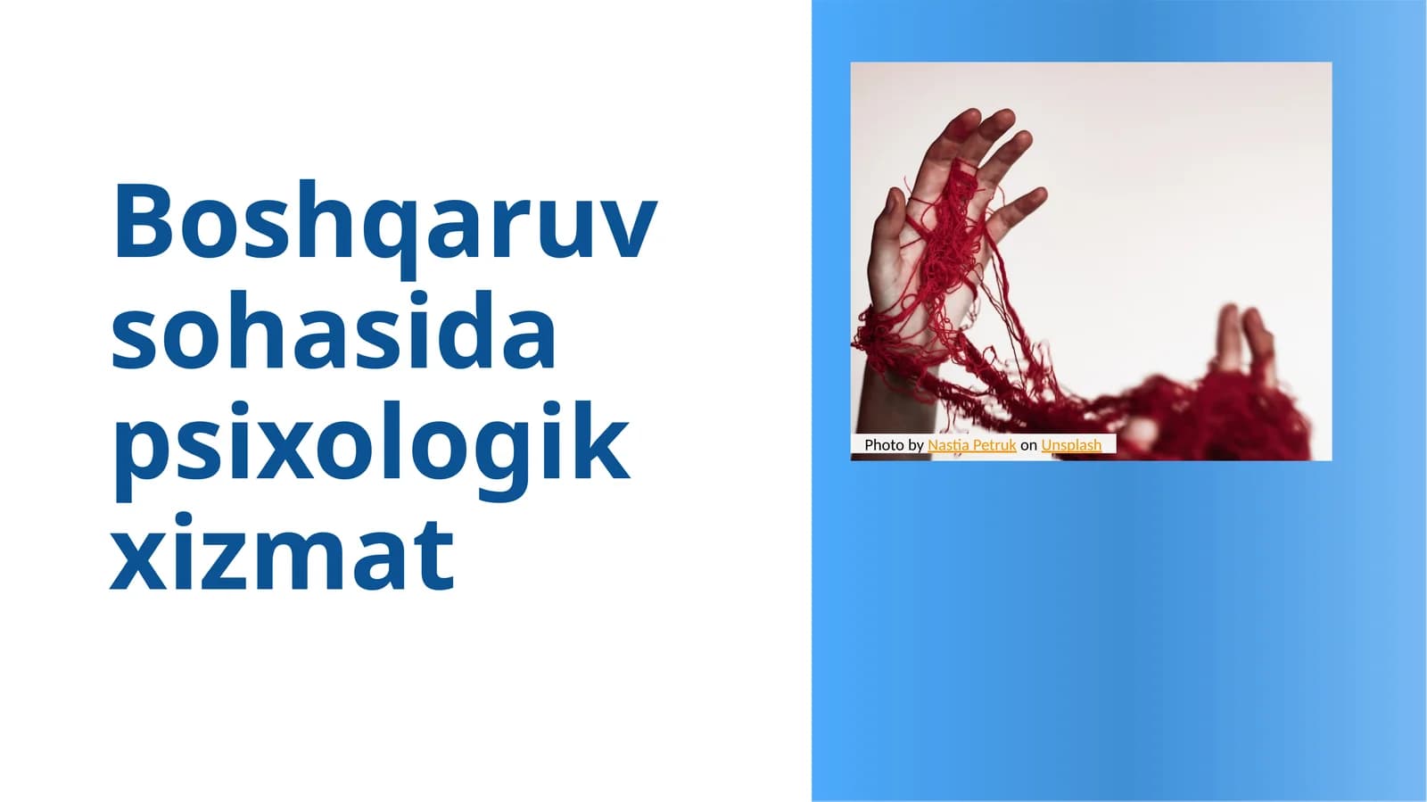 Boshqaruv sohasida psixologik xizmat