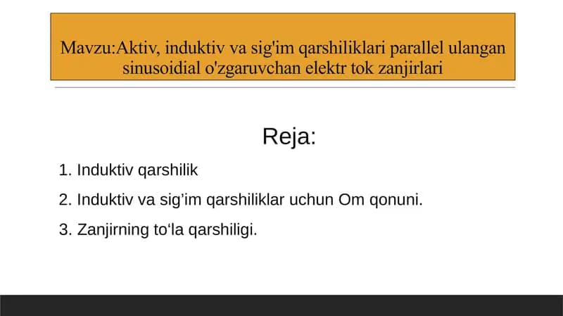 Elektr zanjirining sig'im qarshiligi