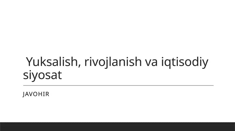 Iqtisodiy o'sish nazariyasi