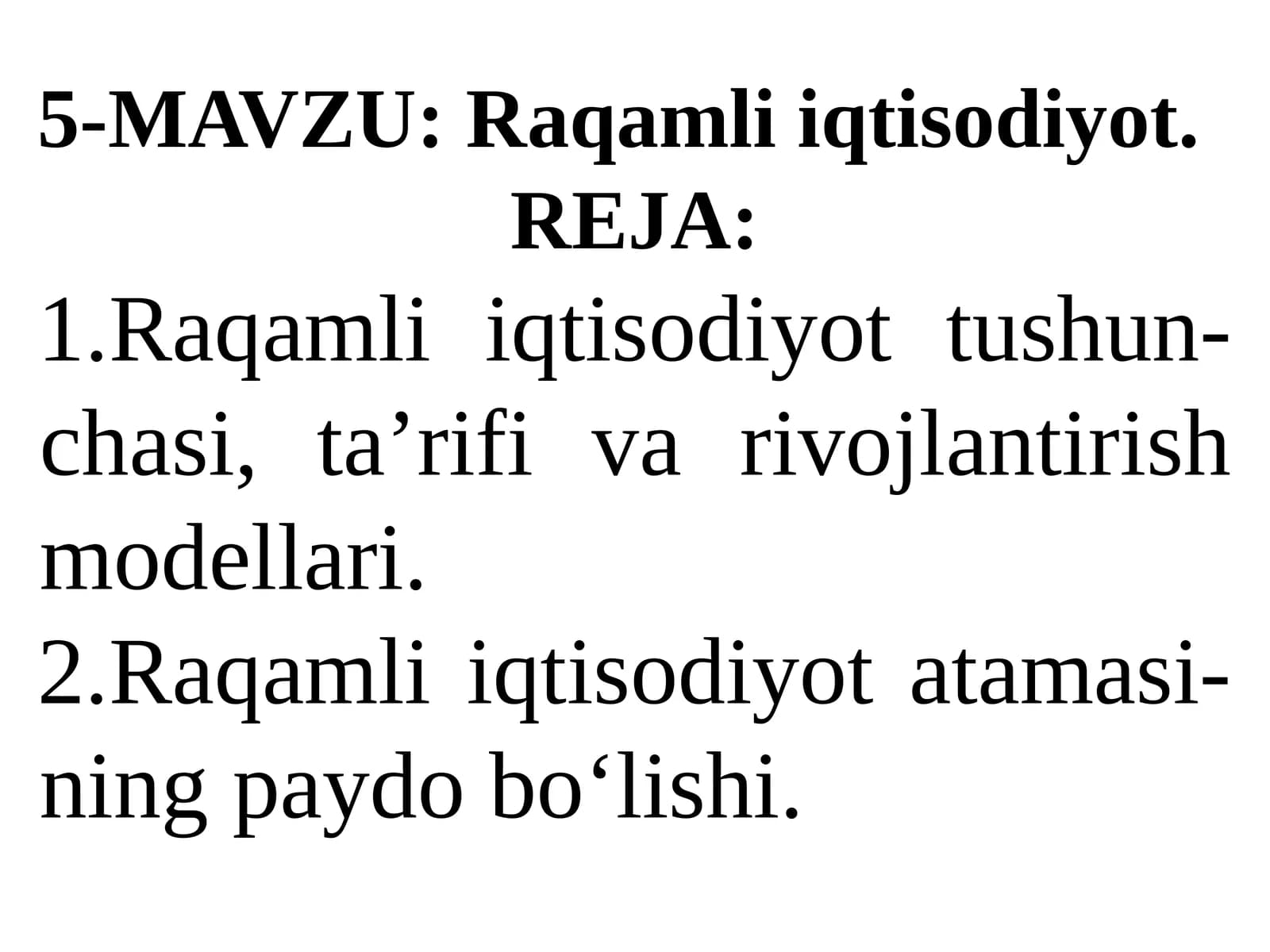 Raqamli iqtisodiyot