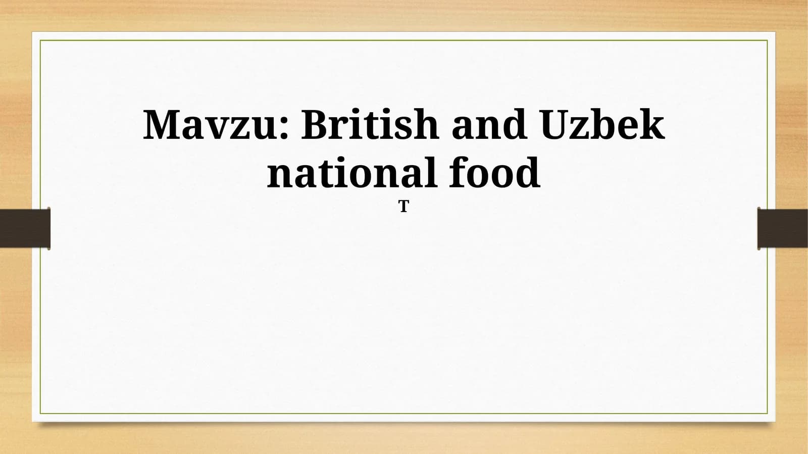 British and Uzbek national food