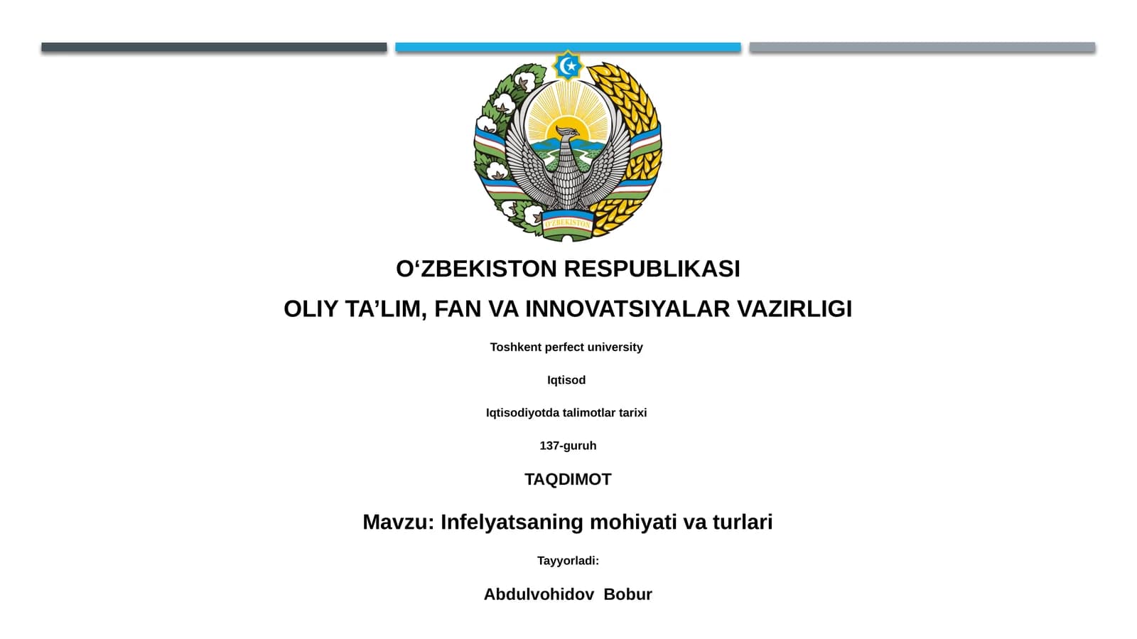 Infelyatsaning mohiyati va turlari