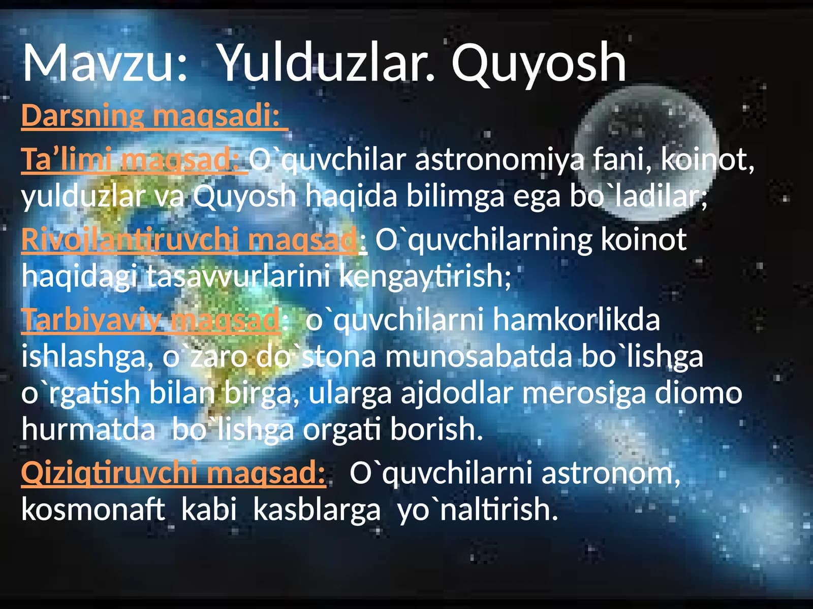 Yulduzlar.Quyosh