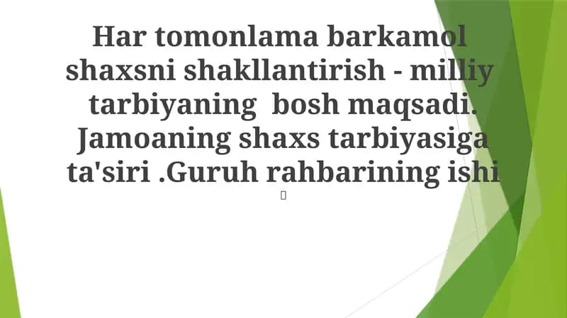Samarali Guruh Rahbarlarining Xususiyatlari