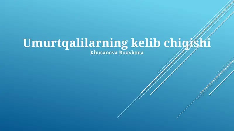 Umurtqalilarning kelib chiqishi