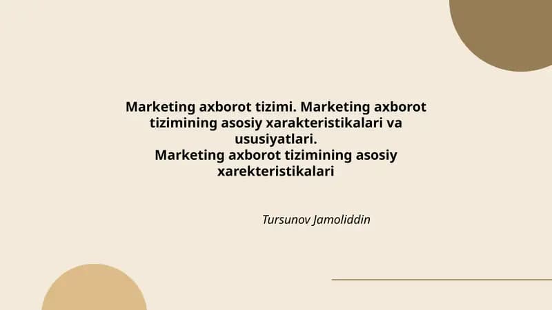 Marketing axborot tizimi