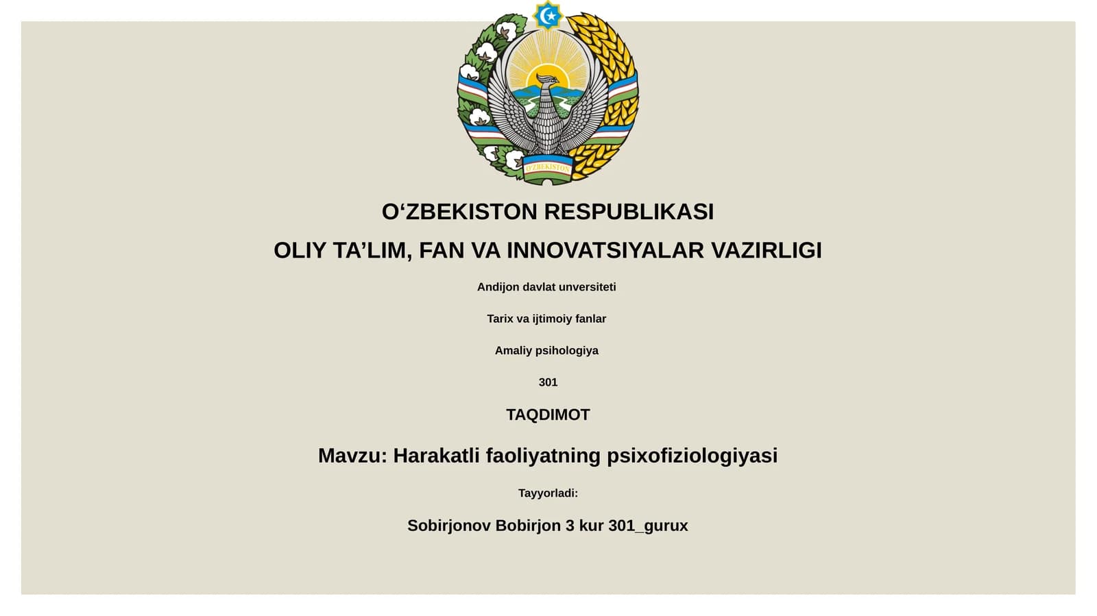 Harakatli faoliyatning psixofiziologiyasi