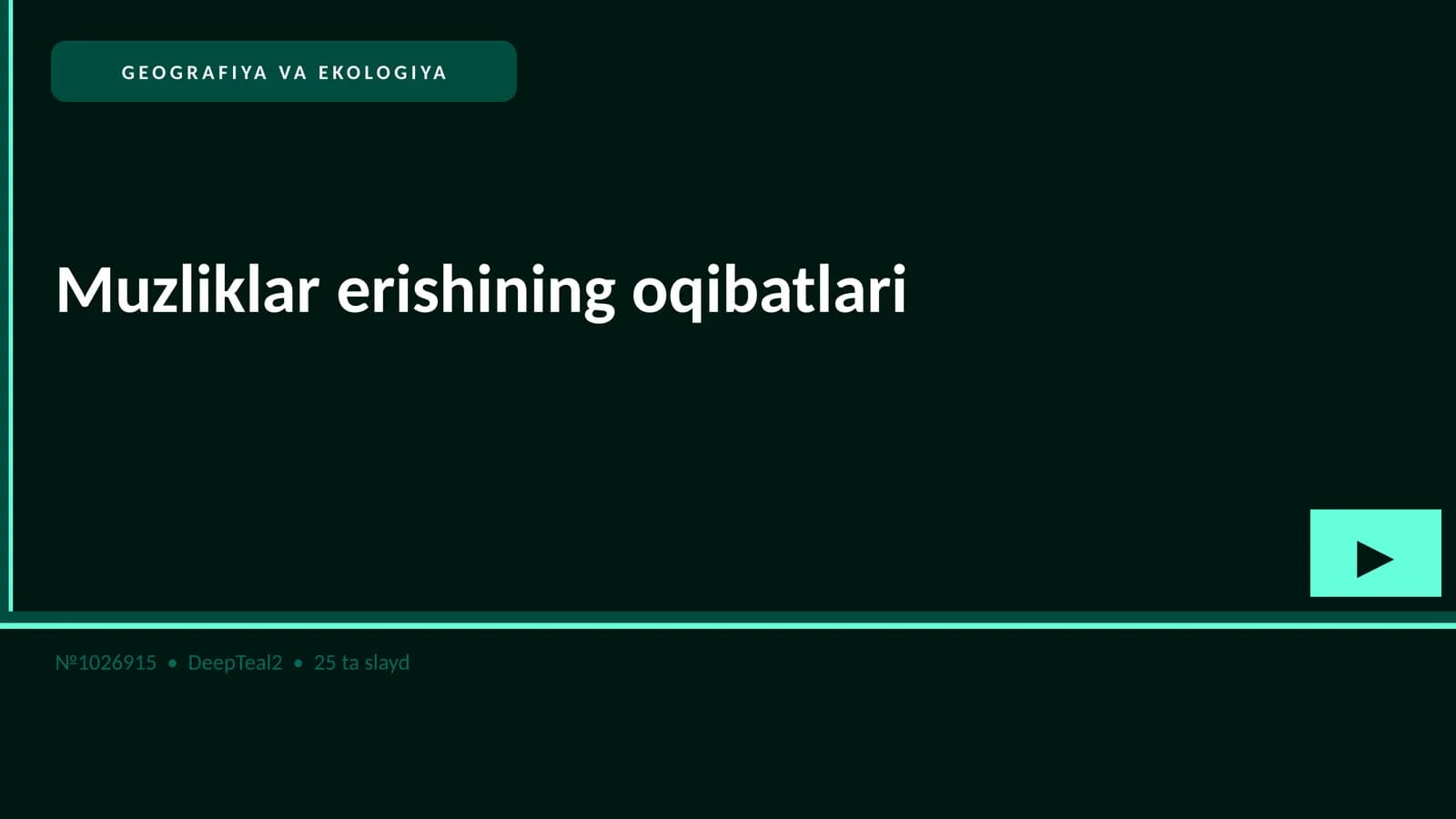 Muzliklar erishining oqibatlari