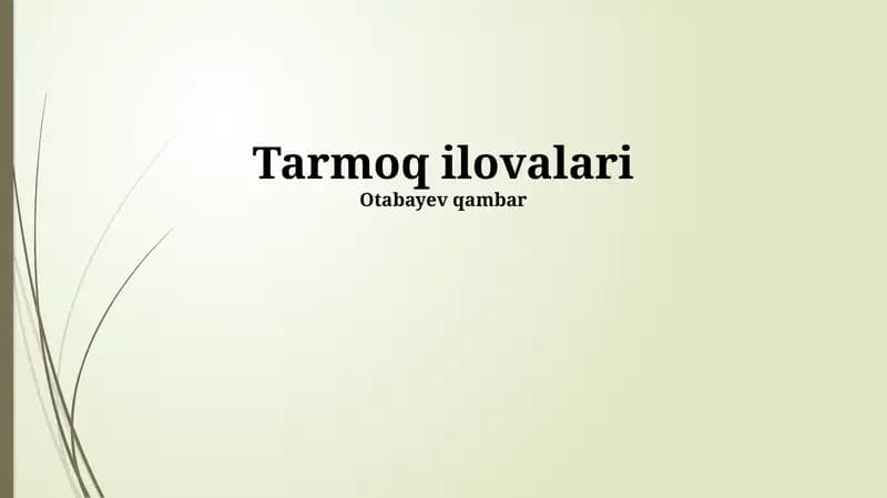 Tarmoq ilovalari