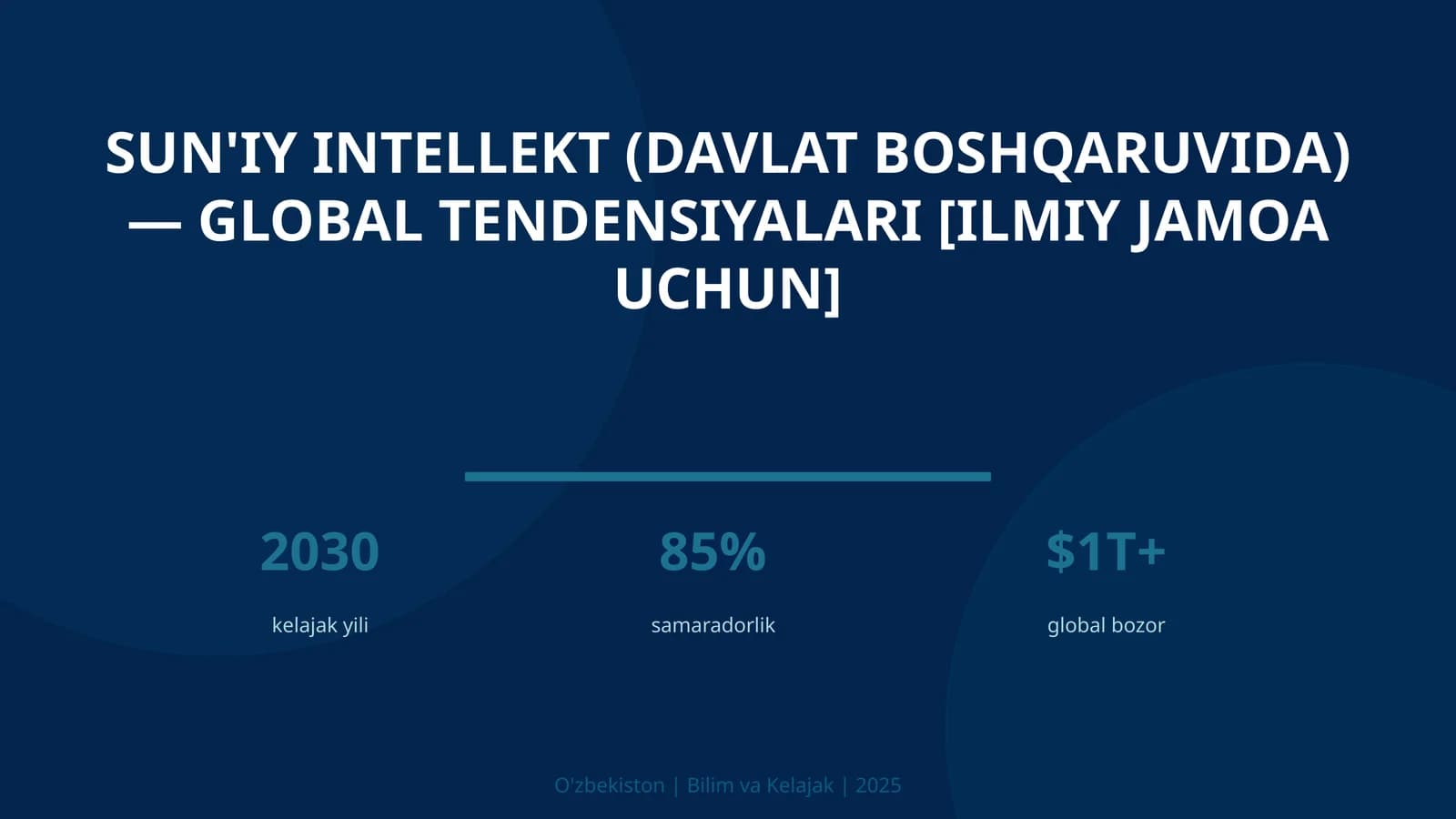 Sun'iy intellekt (davlat boshqaruvida) — global tendensiyalari [ilmiy jamoa uchun]