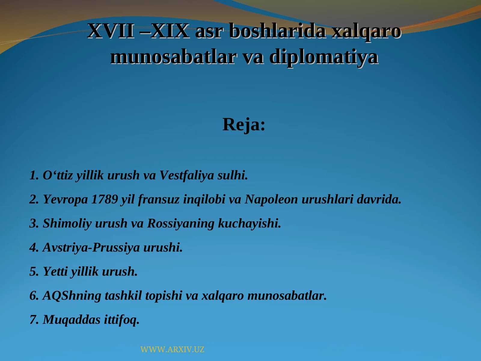 O‘ttiz yillik urush va Vestfaliya sulhi