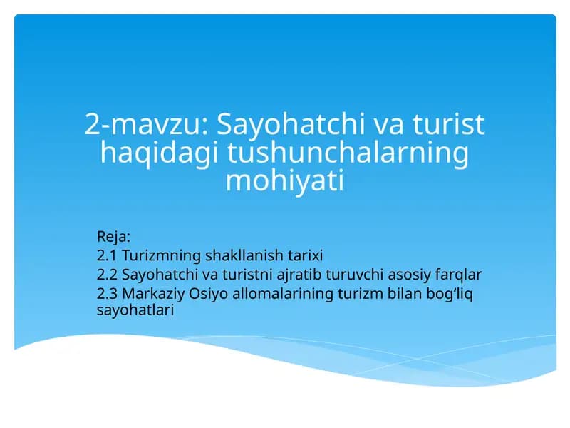 Sayohatchi vaturlar taqidagi tushunchalar
