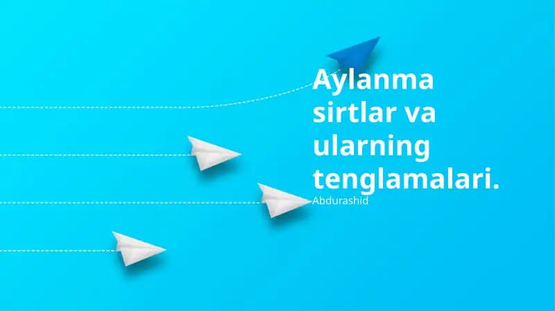 Aylanma sirtlar