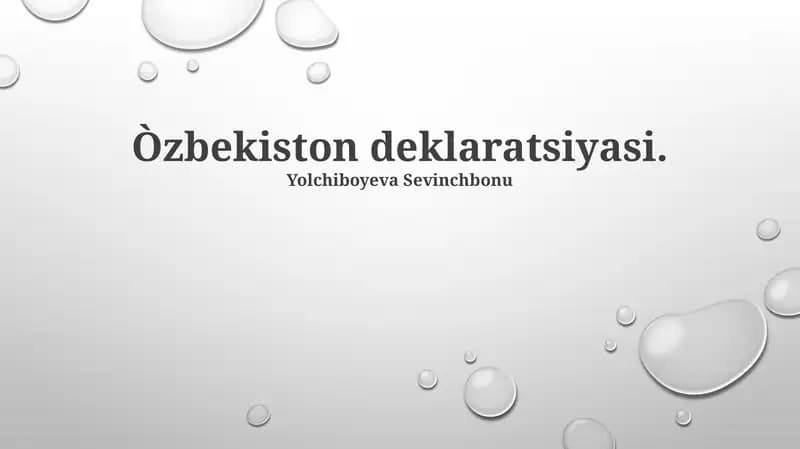O'zbekiston deklaratsiyasi