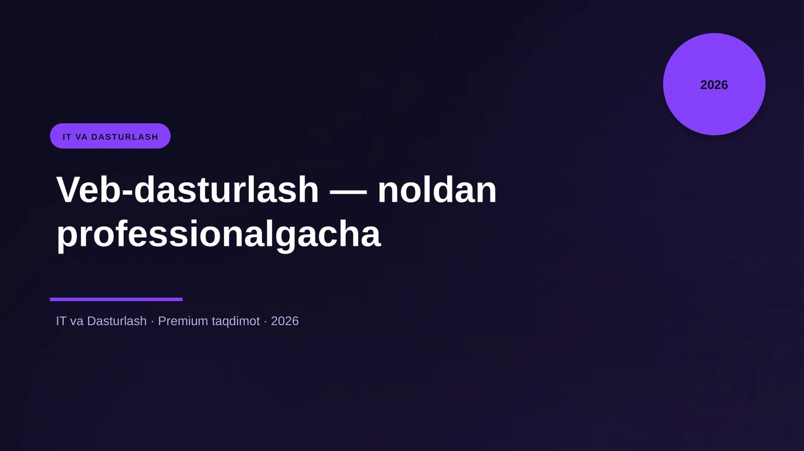 Veb-dasturlash — noldan professionalgacha