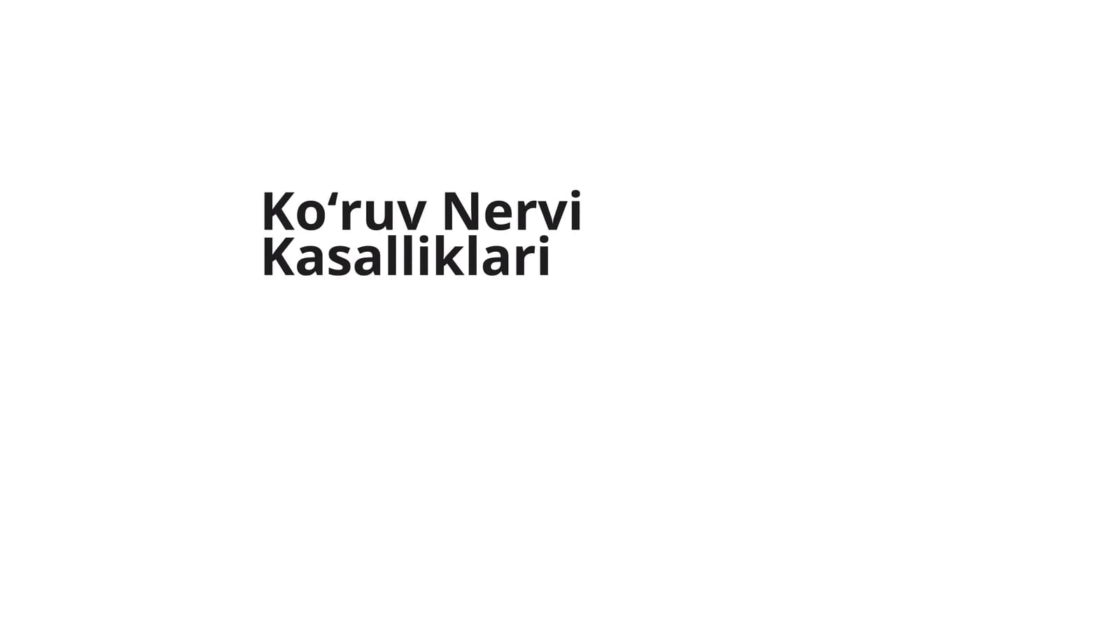 Ko'ruv Nervi Kasalliklari