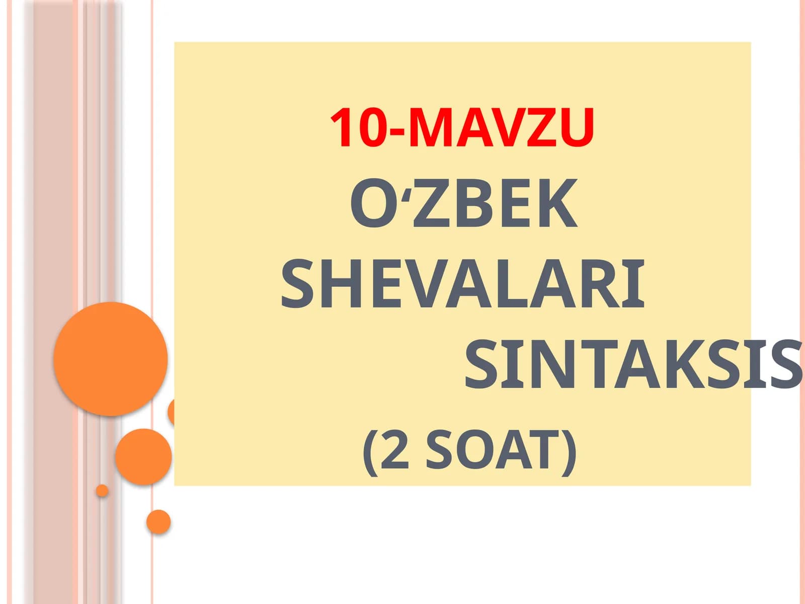 O‘ZBEK SHEVALARI SINTAKSISI
