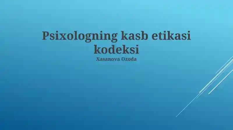 Psixologning kasb etikasi kodeksi