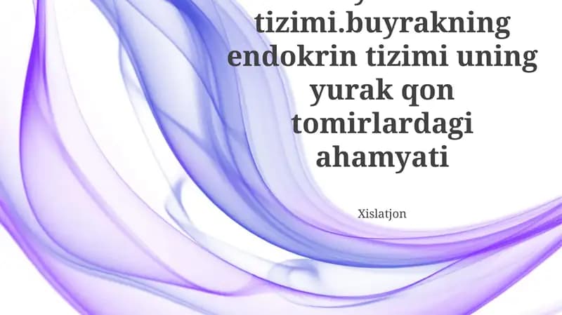 Buyrakning endokrin tizimi