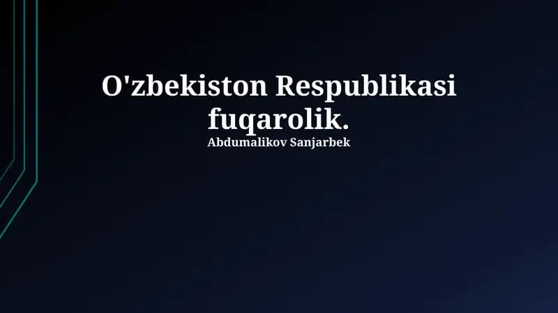 O'zbekiston Respublikasi Fuqaroligi