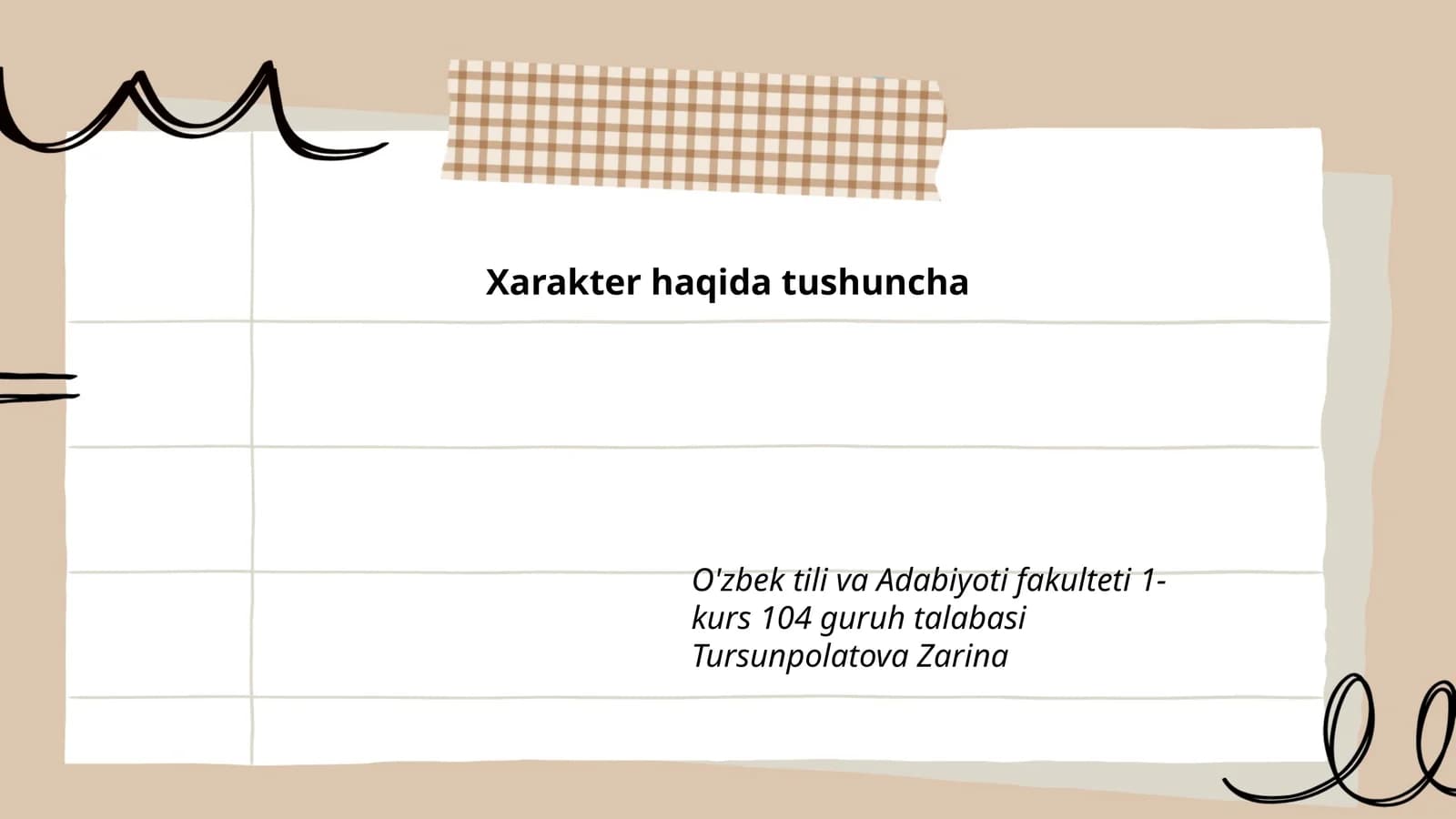 Xarakter va shaxsiy fazilatlar