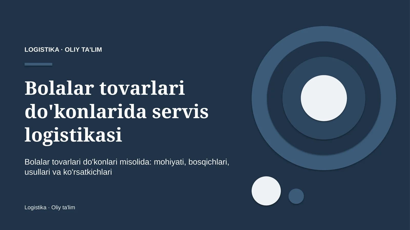 Bolalar tovarlari do'konlarida servis logistikasi