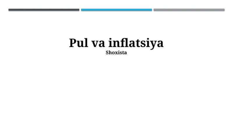 Pul va inflyatsiya