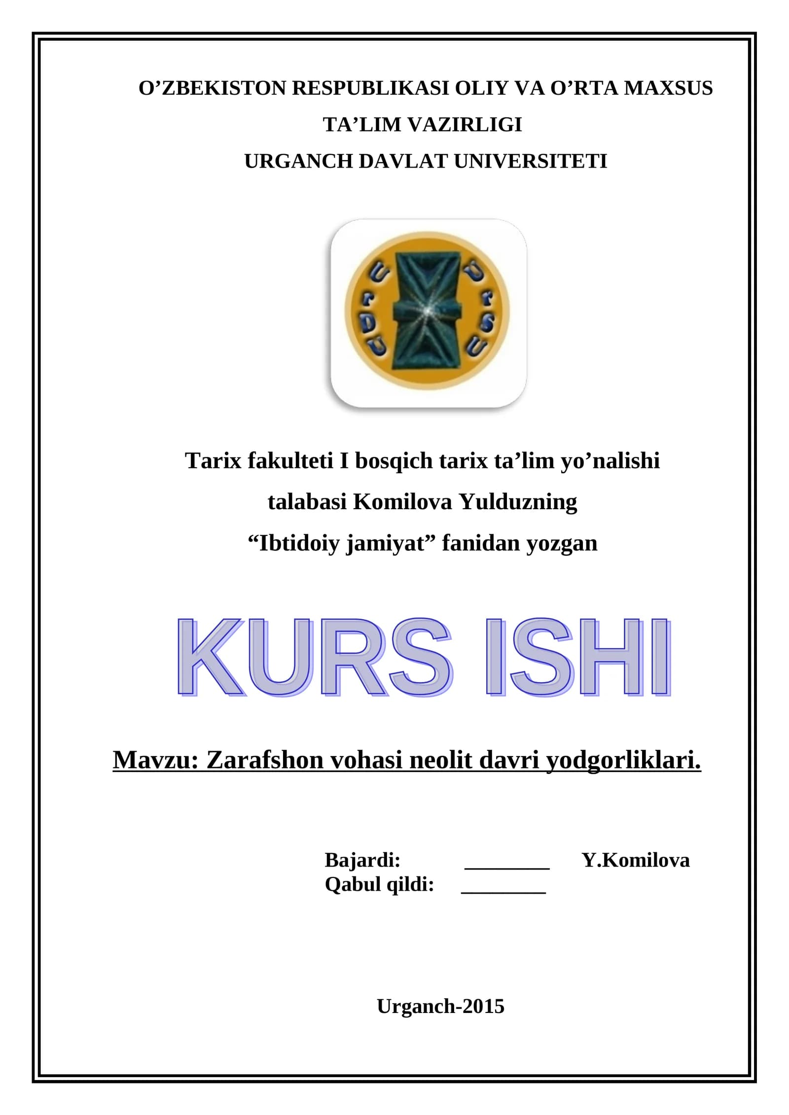 Zarafshon vohasi neolit davri yodgorliklari