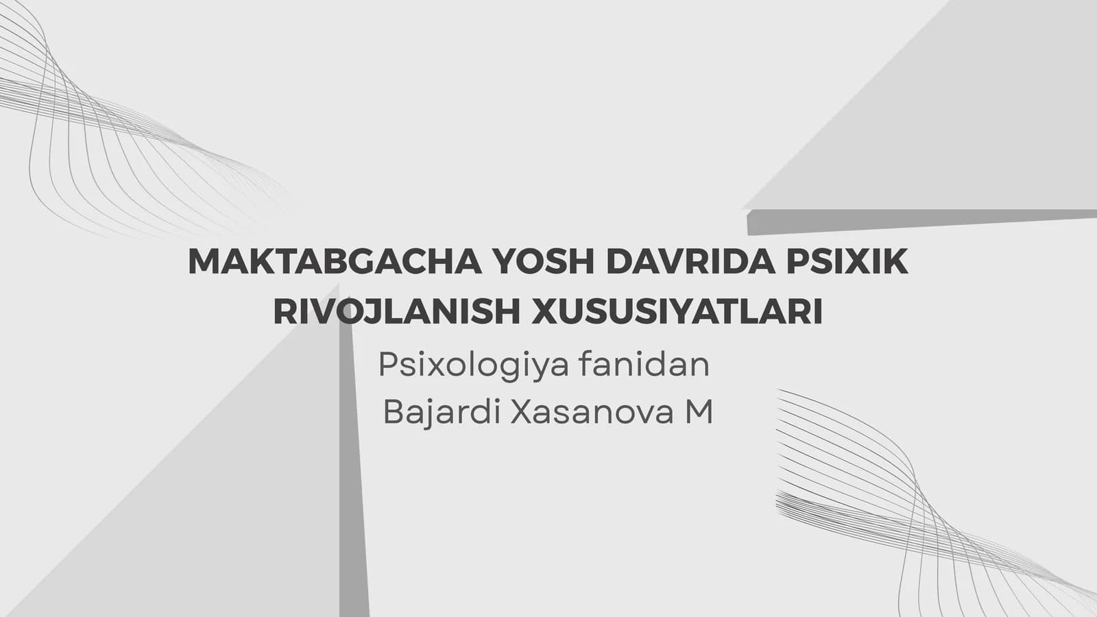 BOG`CHA YOSHIDAGI BOLALARNING BILISH JARAYONLARINING RIVOJLANISHI
