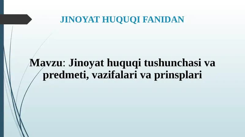 JINOYAT HUQUQI FANIDAN