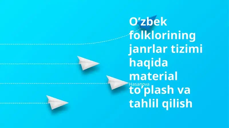 O'zbek folklorida janrlar tasnifi