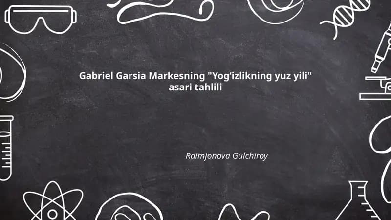 "Yogʻizlikning yuz yili" asari tahlili