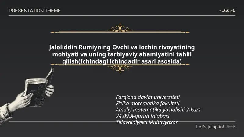 Jaloliddin Rumiyning Ovchi va lochin rivoyati